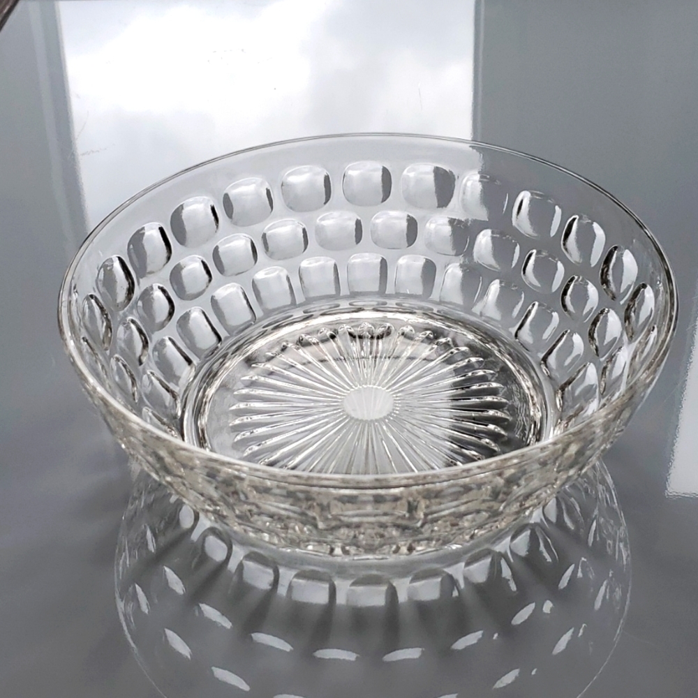 Crystal Clear Textured Glass Serving Bowl